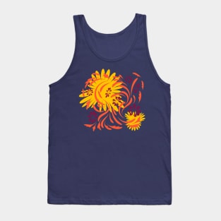 Folk flowers floral art print Flowers abstract art Tank Top